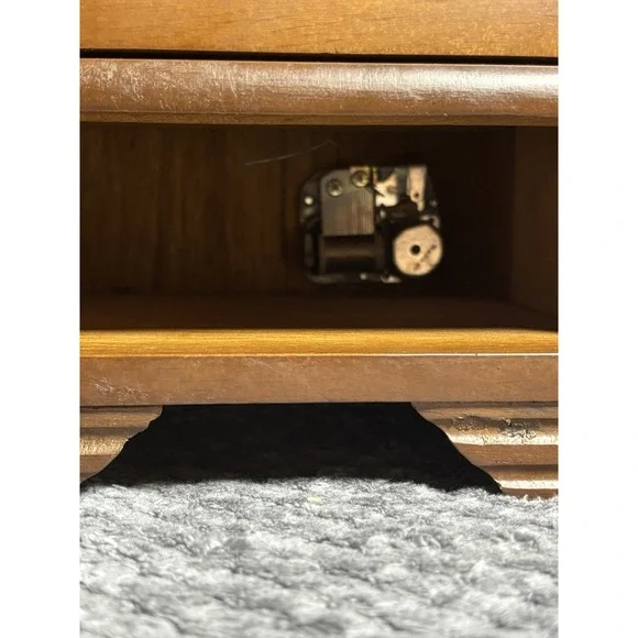 Vintage Grandfather Clock Style‎ Musical Wood Jewelry Box Armoire Hellerware